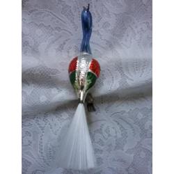 Oude kerstbal vogel pauw kerstversiering antiek kerst bal