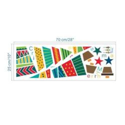 Raamsticker muursticker 3 kerstbomen kleur merry christmas