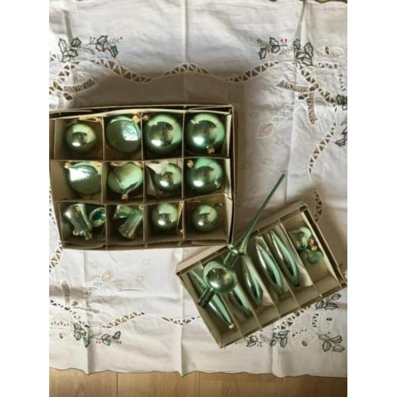 Antieke kerstdecoratie, mintgroen