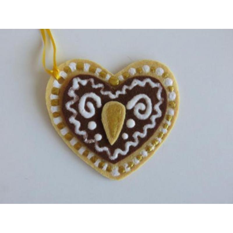 5 Kerst koekhangertje gingerbread decoratie van vilt donut