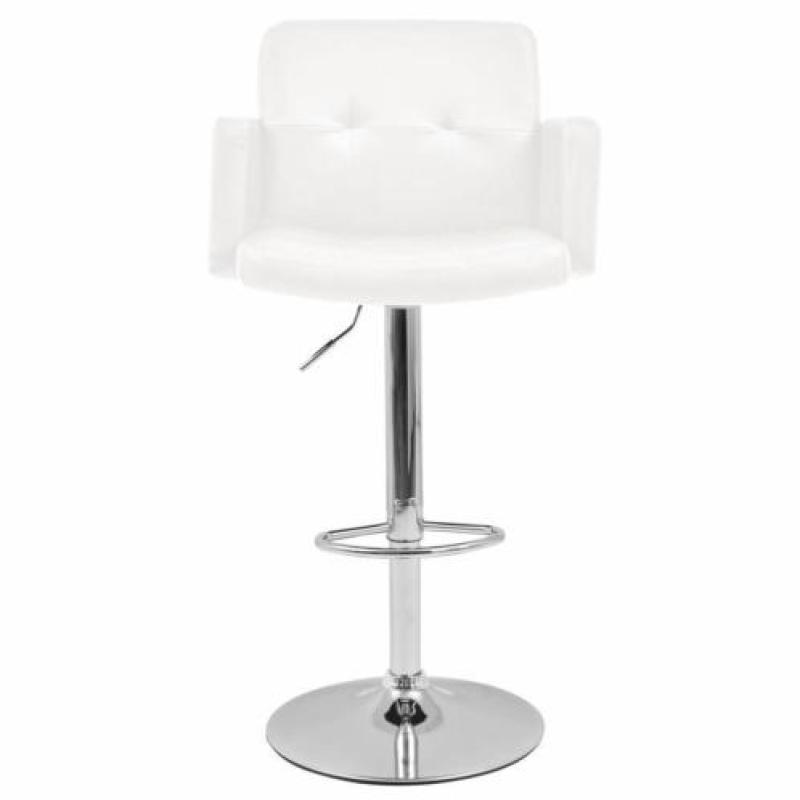 vidaXL Barkrukken design kunstleer wit 2 st