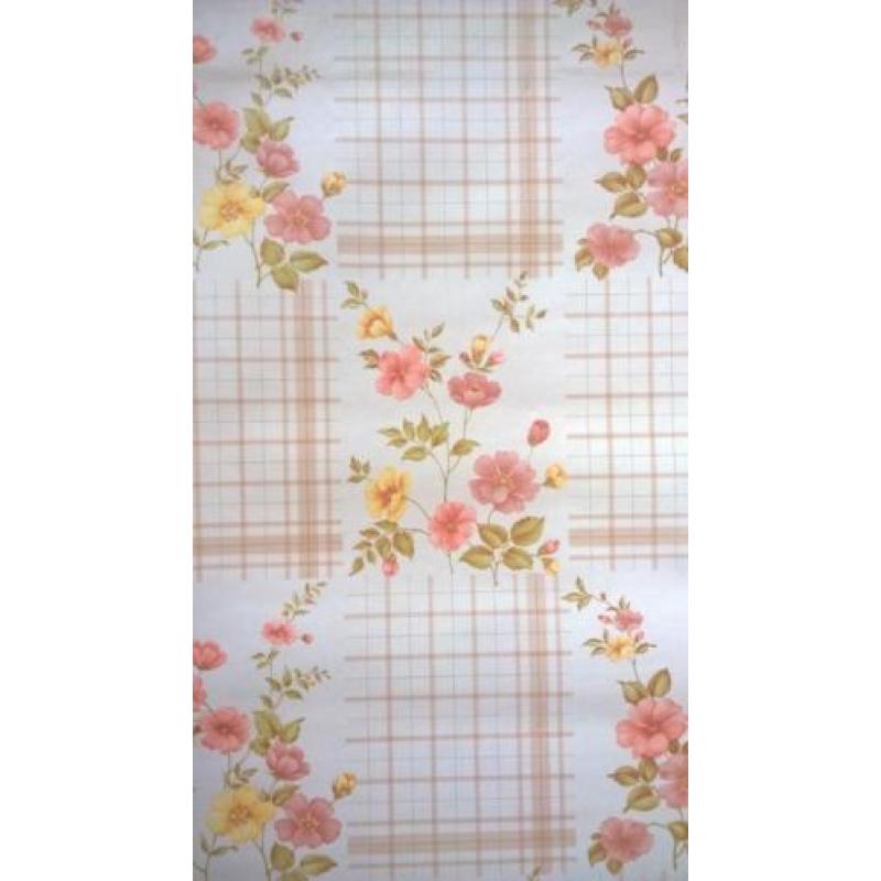 Retro vintage frans bloemen Behang 6 rollen op voorraad
