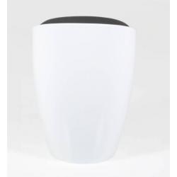 Mito hocker wit kunststof met zwart kussentje stof bankje
