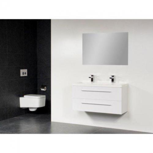 Saniclass XS line badmeubel 100x38cm met spiegel wit