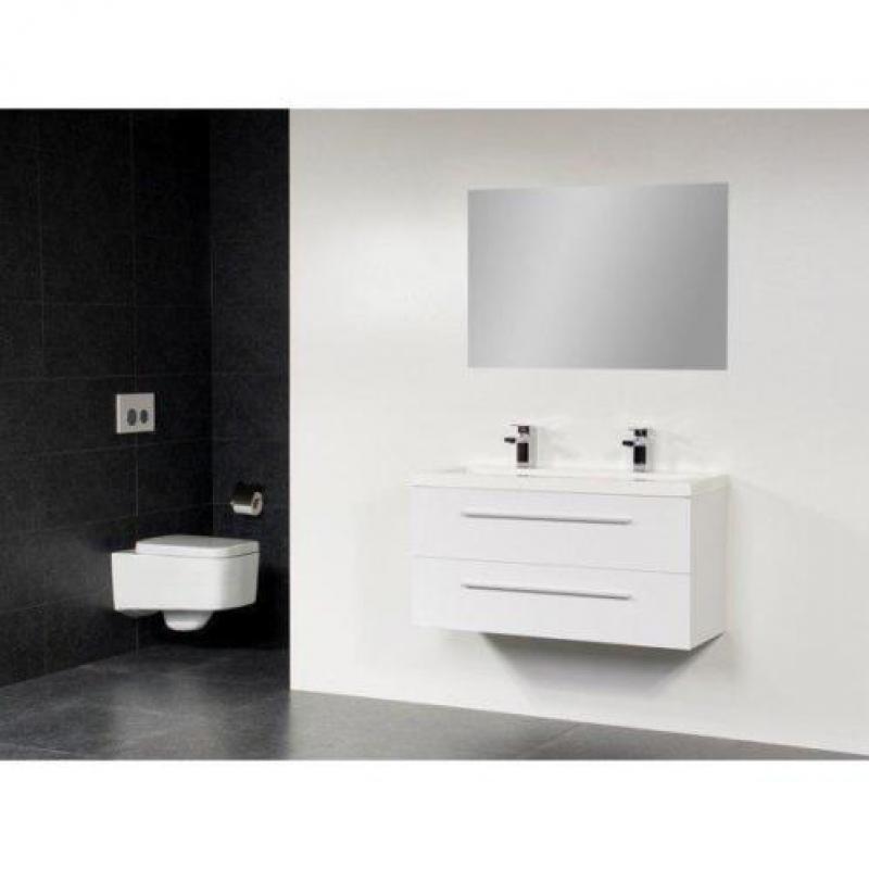 Saniclass XS line badmeubel 100x38cm met spiegel wit