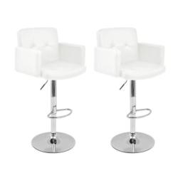 vidaXL Barkrukken design kunstleer wit 2 st