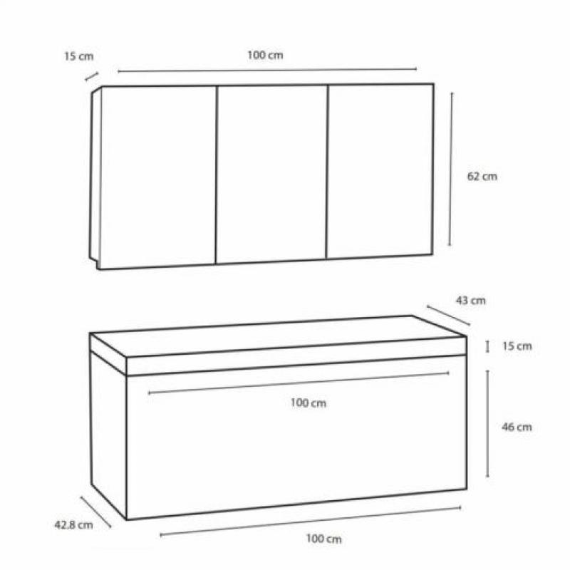 Badmeubelset Differnz The Collection 100x43x61 cm Zwart/W...