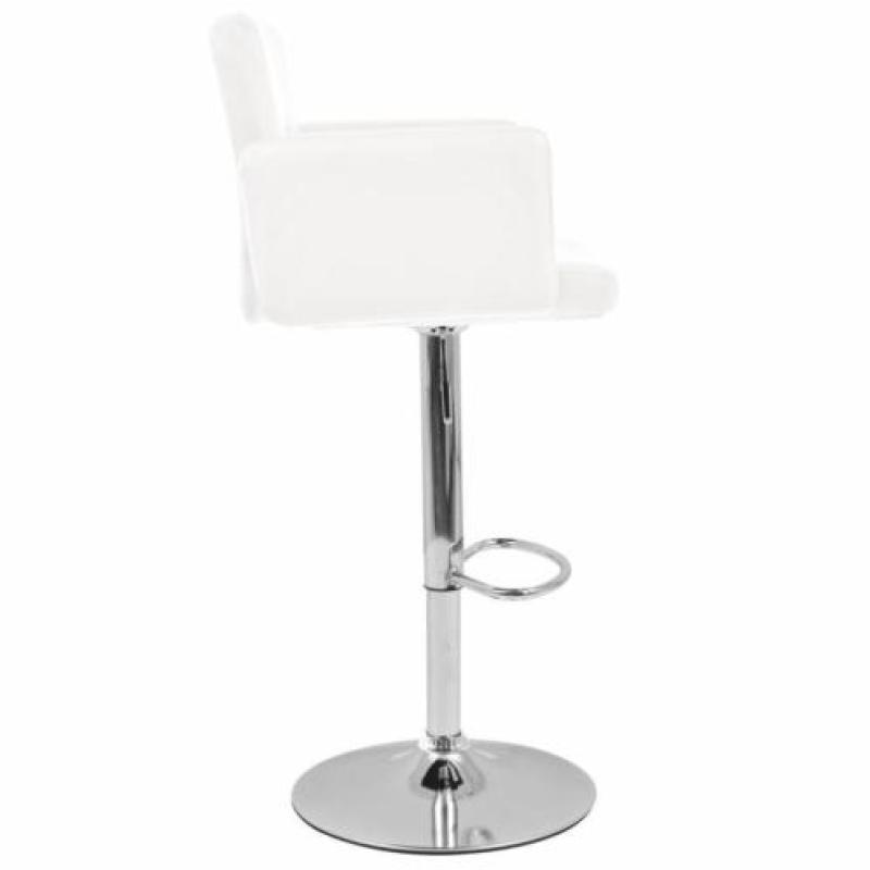 vidaXL Barkrukken design kunstleer wit 2 st