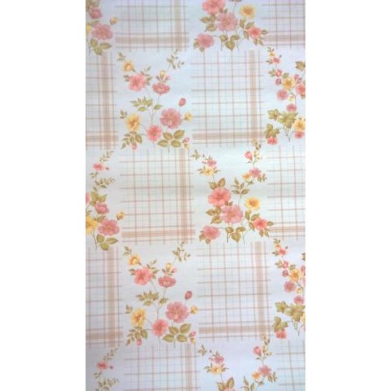 Retro vintage frans bloemen Behang 6 rollen op voorraad