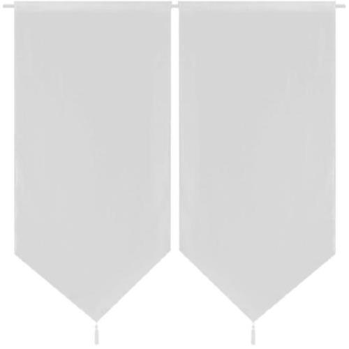 vidaXL 2 Keukenvitrages linnenachtig 60 x 160 cm wit