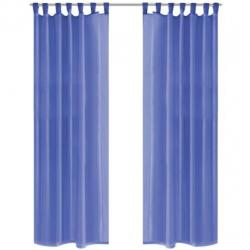 vidaXL Gordijnen voile 140x175 cm koningsblauw