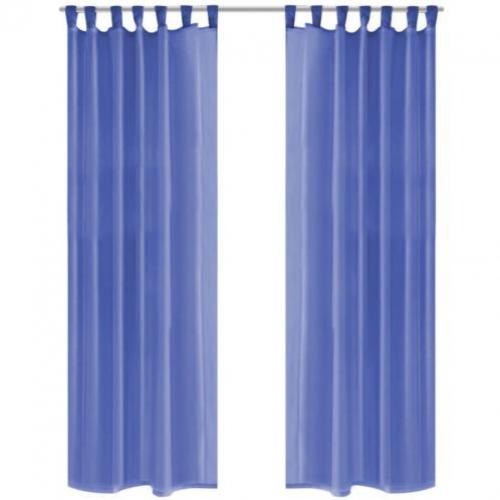 vidaXL Gordijnen voile 140x175 cm koningsblauw