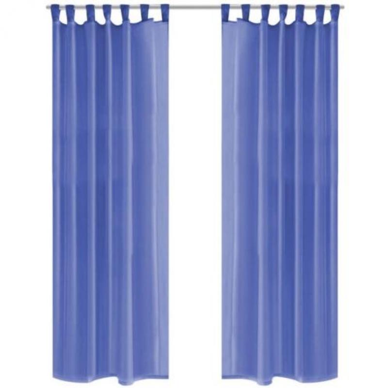 vidaXL Gordijnen voile 140x175 cm koningsblauw