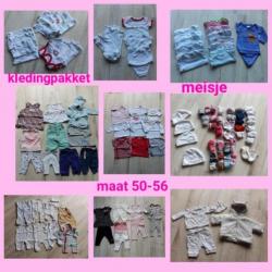 Pakket babykleding meisje maat 50-56