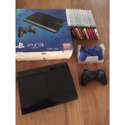 Te ps3 500gb 2 controllers met games