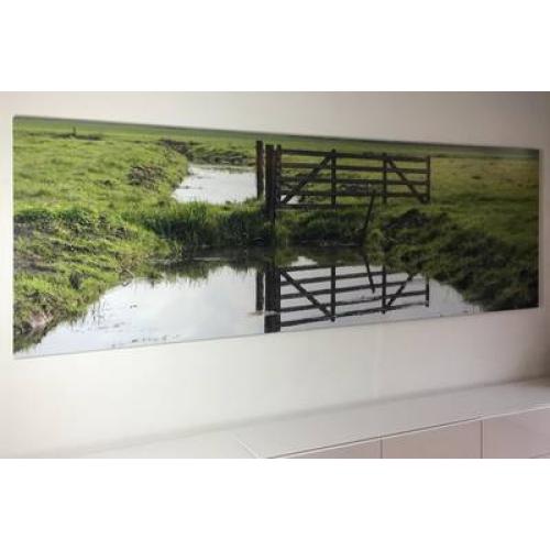 Foto verlijmd achter acrylaat 45x120 cm