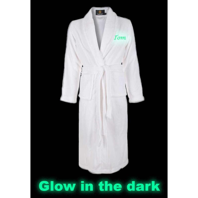 Badjas borduren Glow in the Dark!-antraciet-s/m